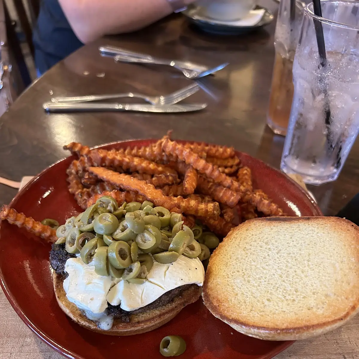 Olive and Cream Cheese Burger