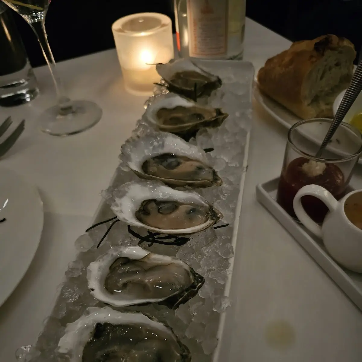 Fresh Oysters with Lemon and Sauce