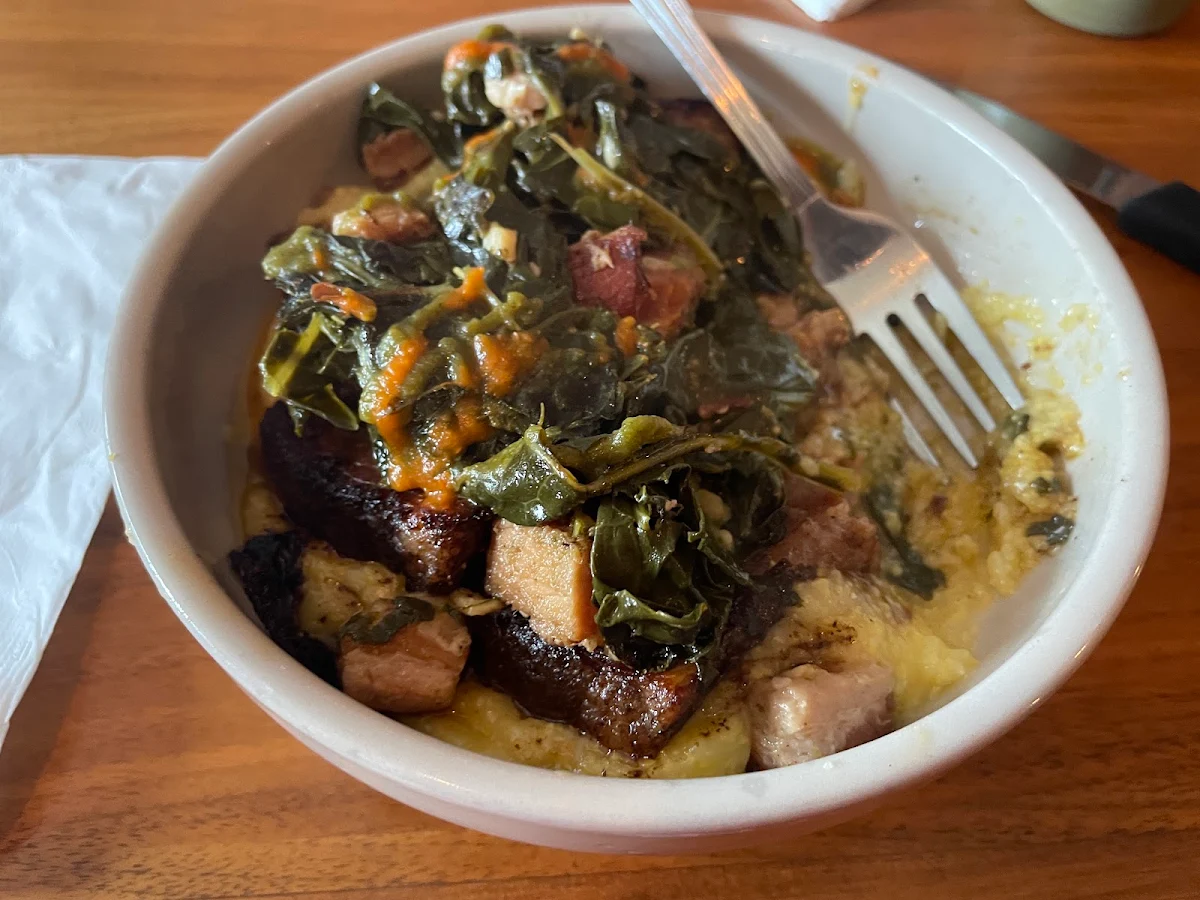 Slow Cooked Brisket Collards Hot Sauce