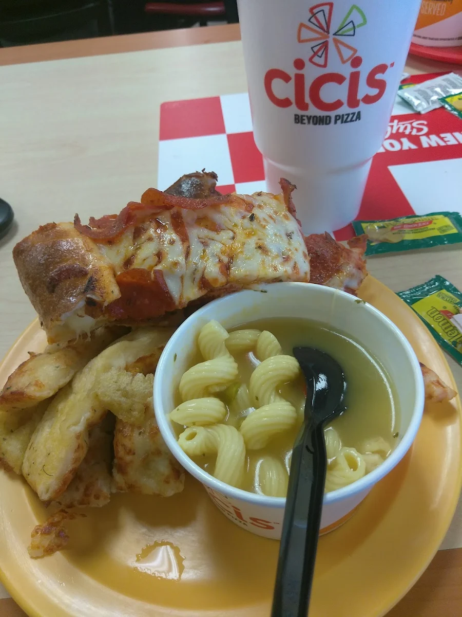 Chicken Soup Bread Sticks and Pepperoni Pizza