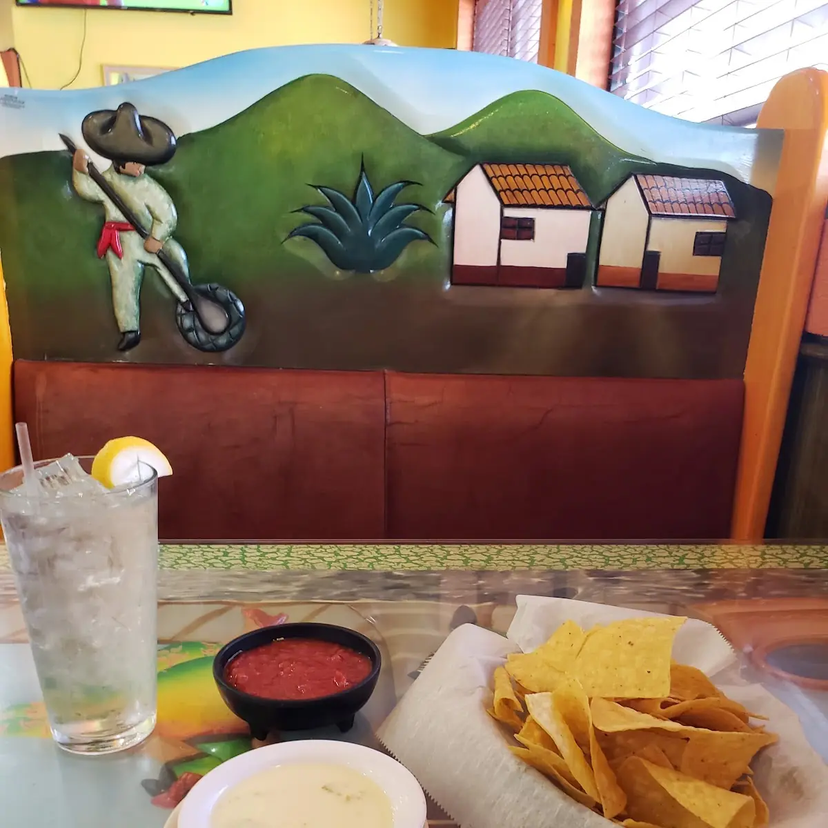 Chips and Salsa and Queso Dip