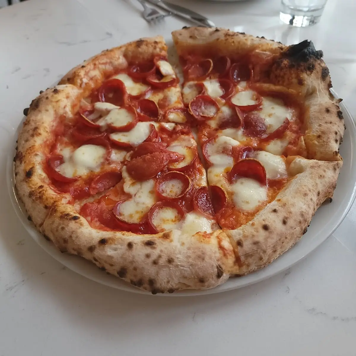 Mushroom Pizza with Fresh Arugula