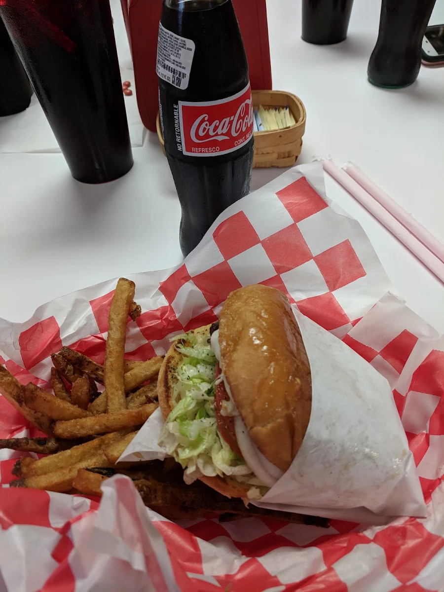 Cheeseburger and Hand Cut Fries