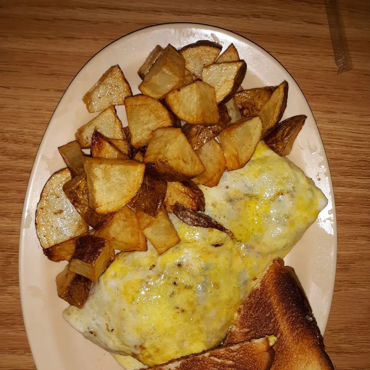 Veggies Omelet Home Fries and Toaste