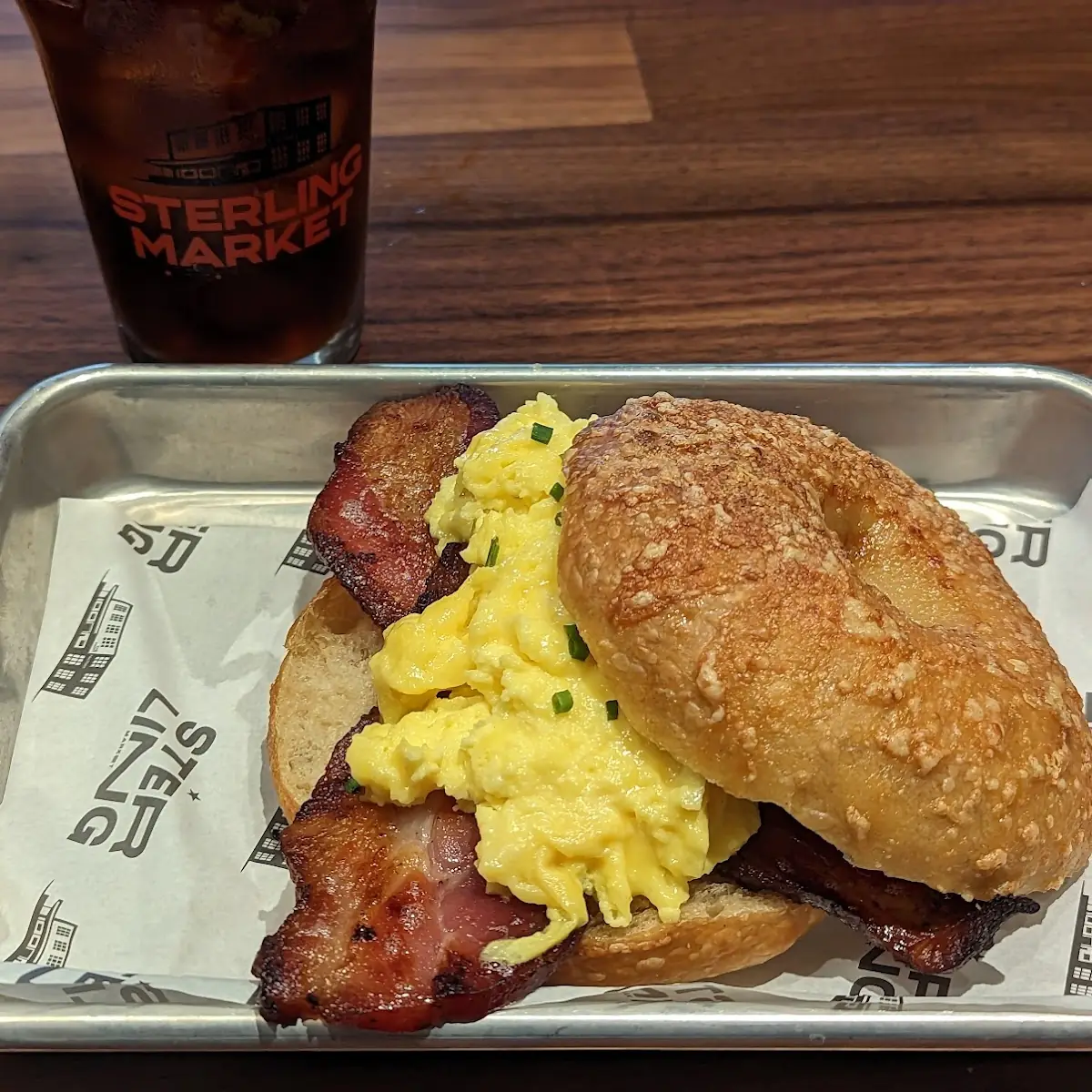Breakfast Sandwich on Cheddar Bagel