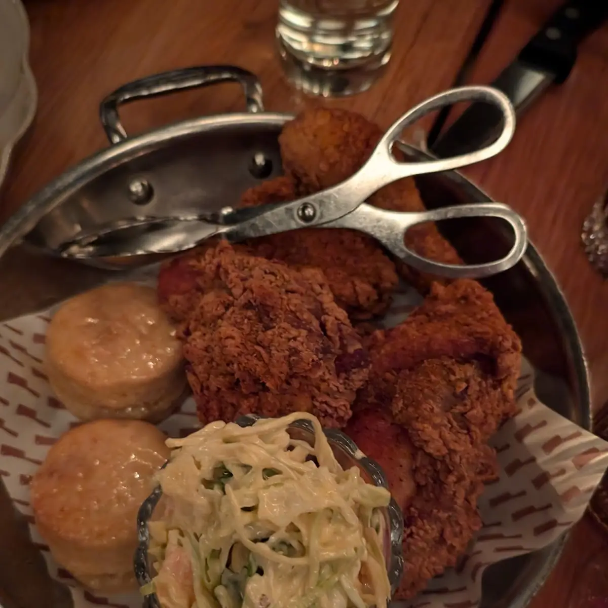 Hot Fried Chicken Honey Butter Biscuits Slaw