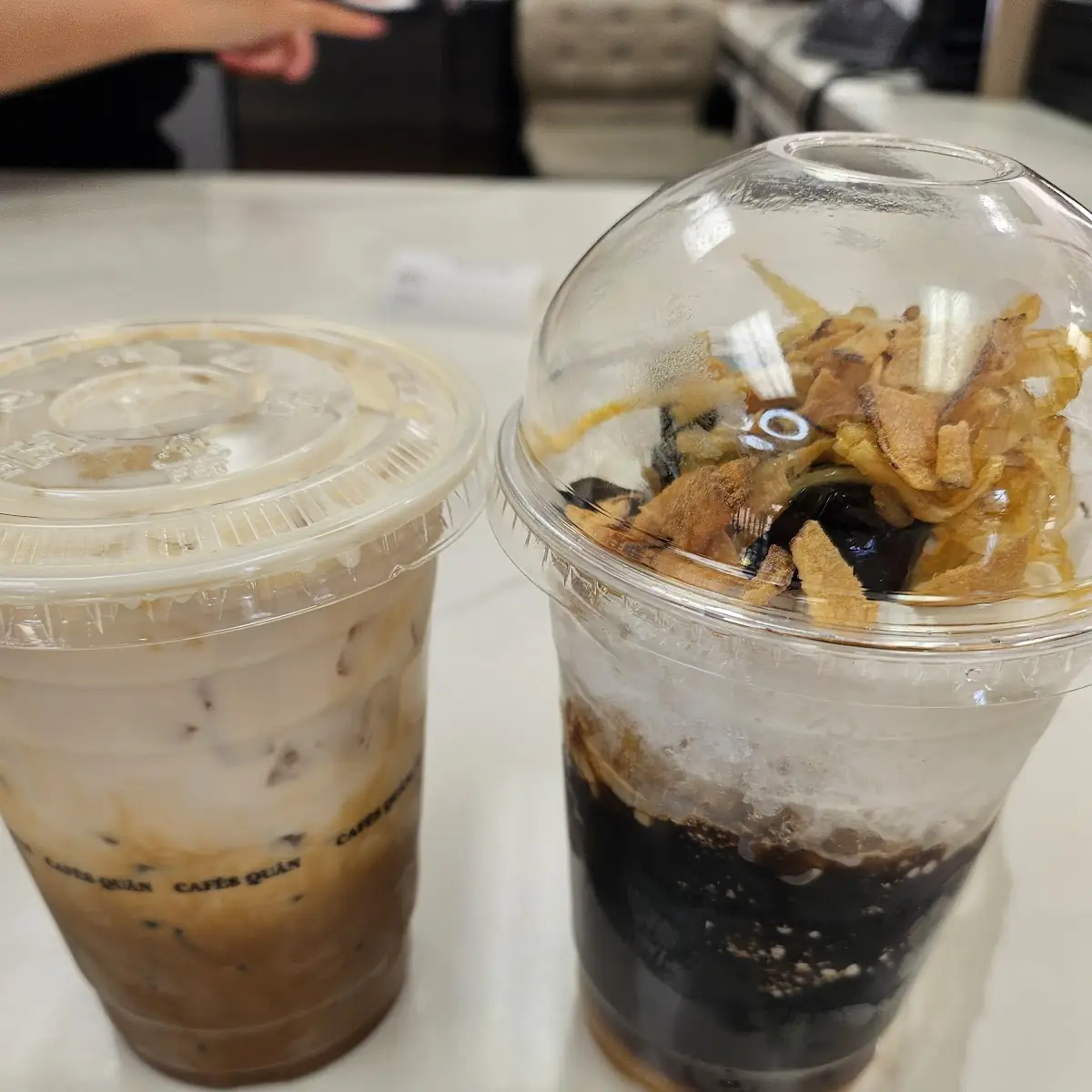 Vietnamese Iced Coffee and Coconut Grass Jelly