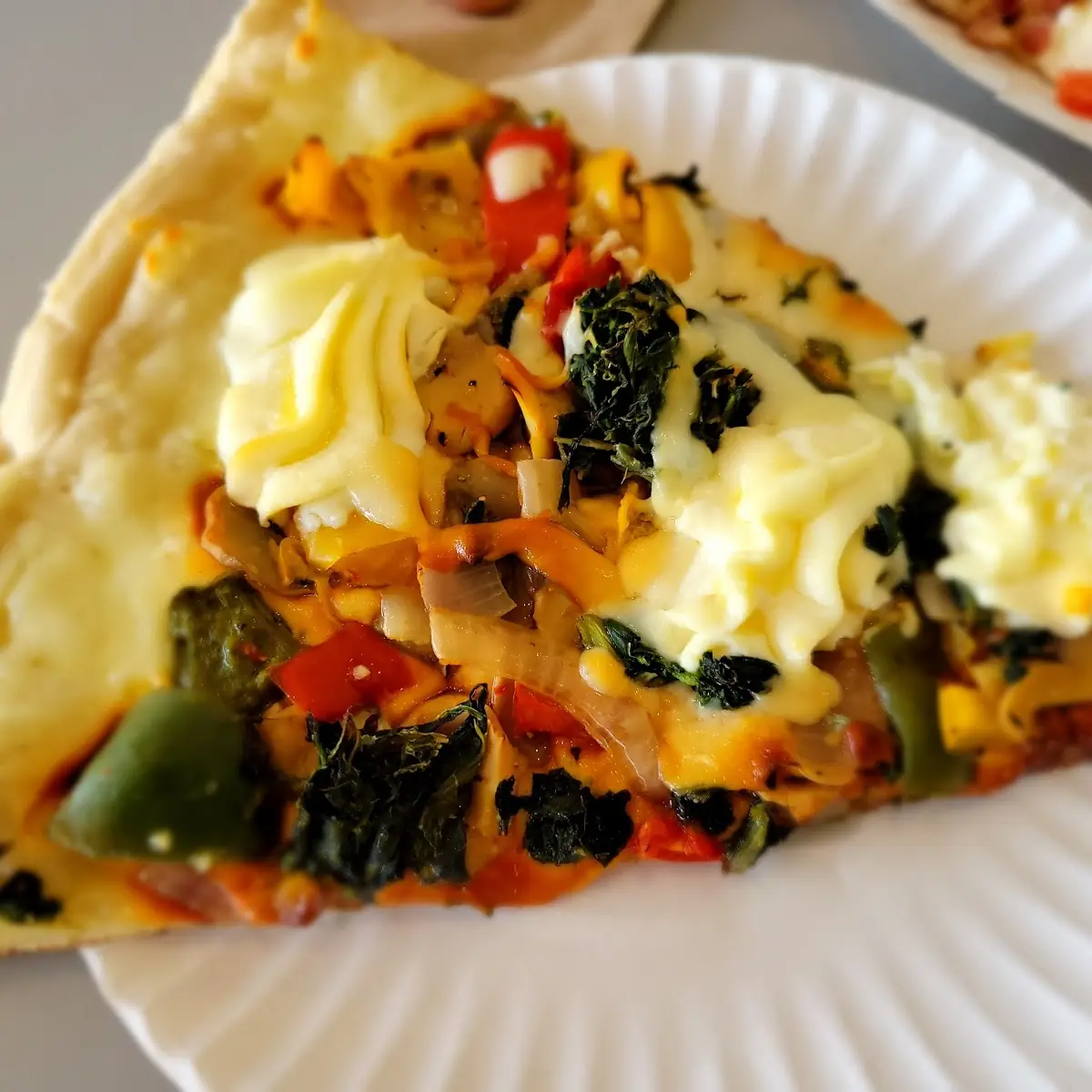 Stuffed Pizza - Spinach with Spinach Ricotta Olive Oil Garlic & Mozzarella