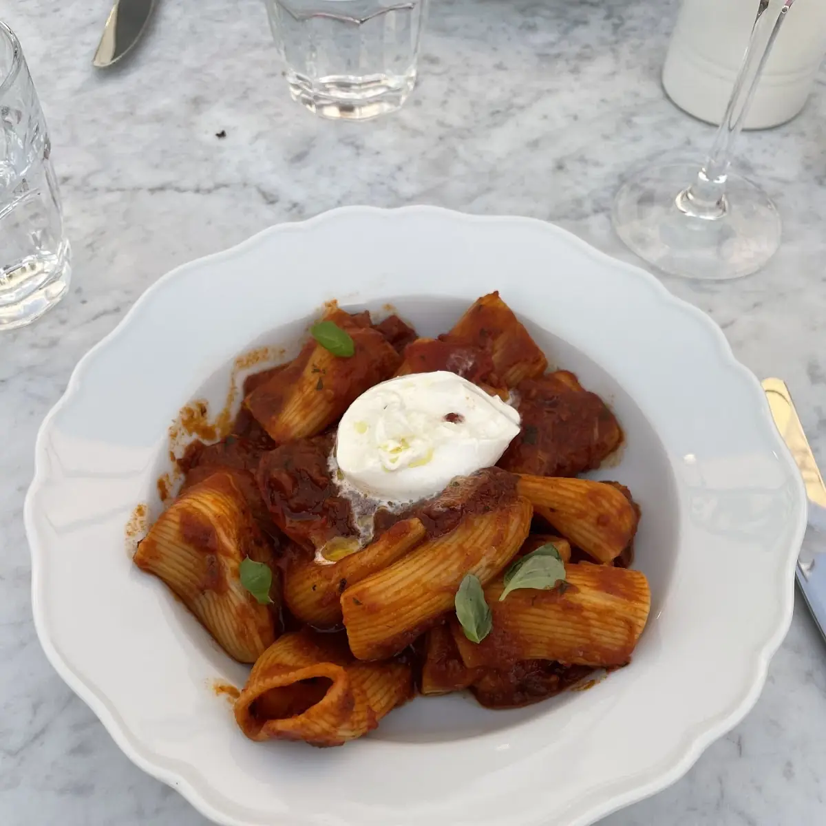 Pasta with Tomato Sauce and Ricotta