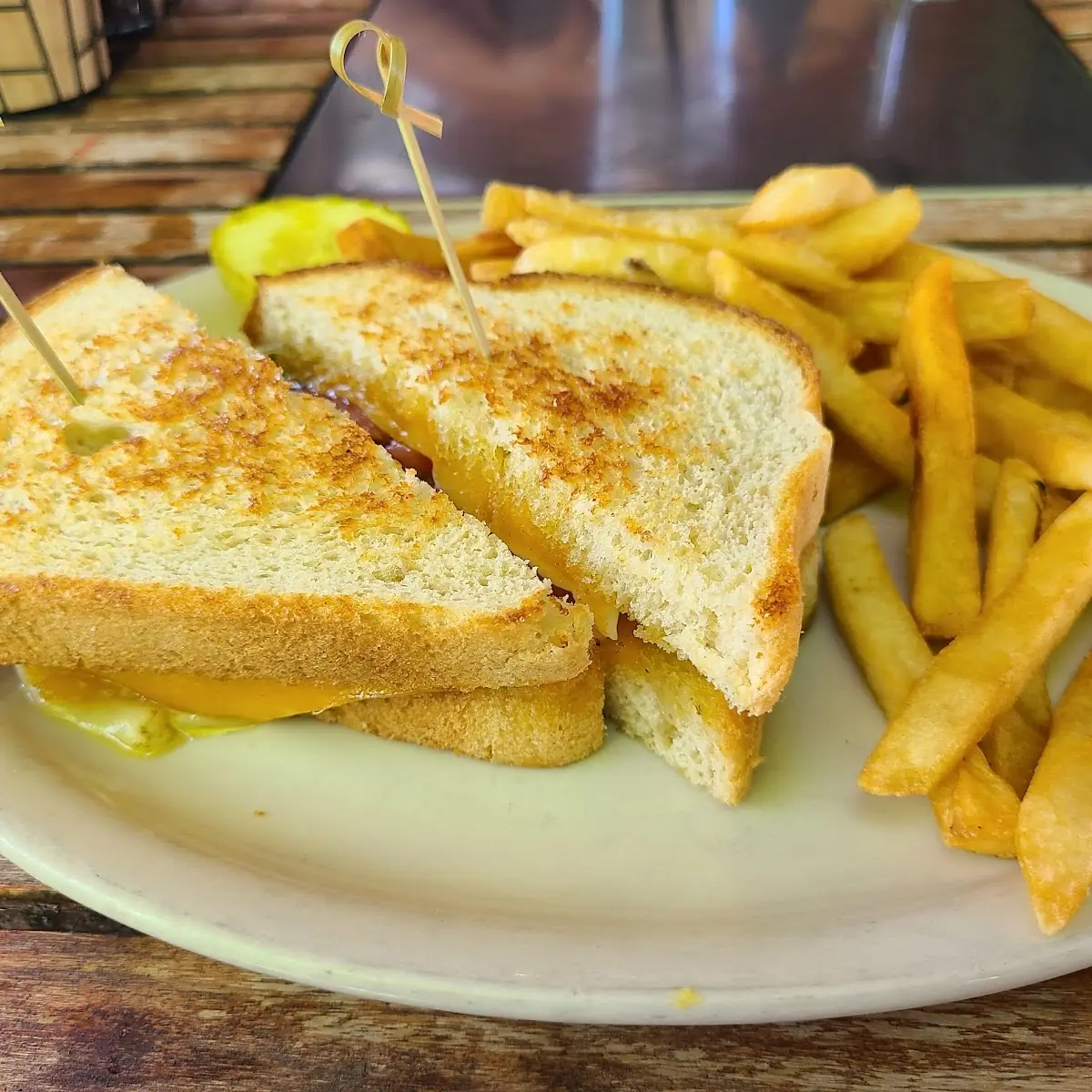 Square Grilled Cheese with Fries