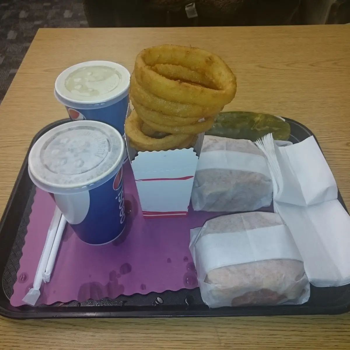 Two Roast Beef Sandwiches Small and Medium with Onion Rings