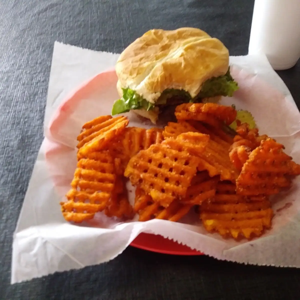 Cheese Burger and Waffle Sweet Potatoes
