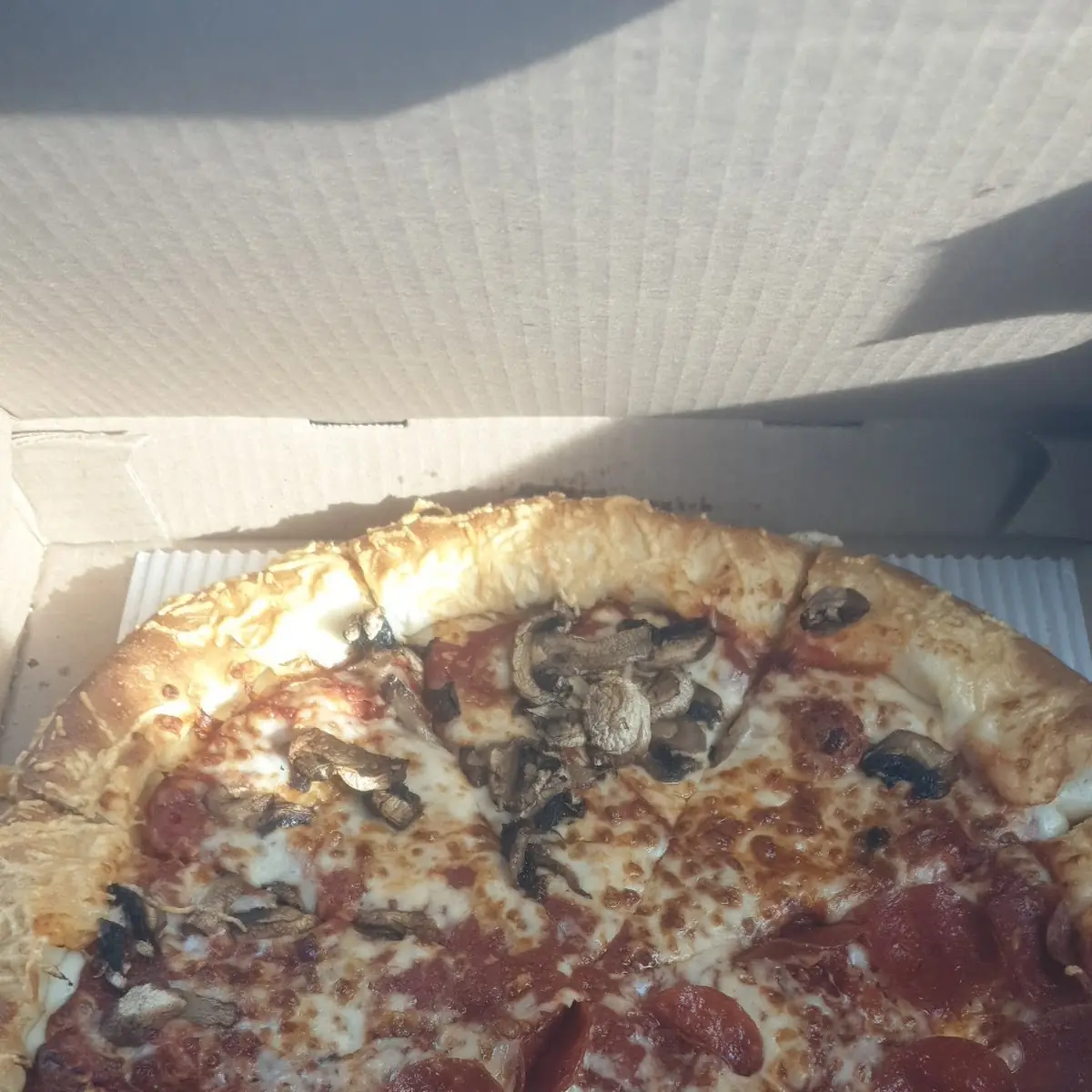 Half Mushroom Half Pepperoni Stuffed Crust