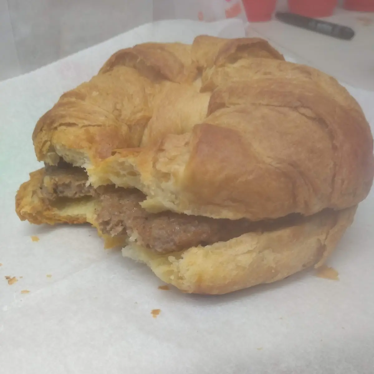 Croissant with Turkey Sausage