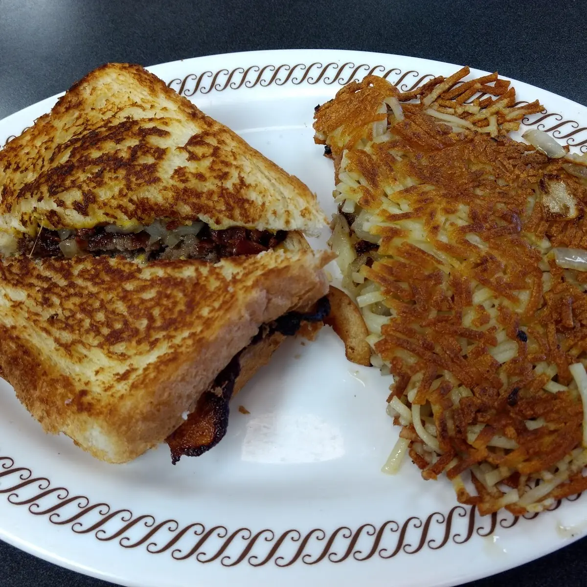 Bacon Grilled Cheese Sandwich Hashbrowns