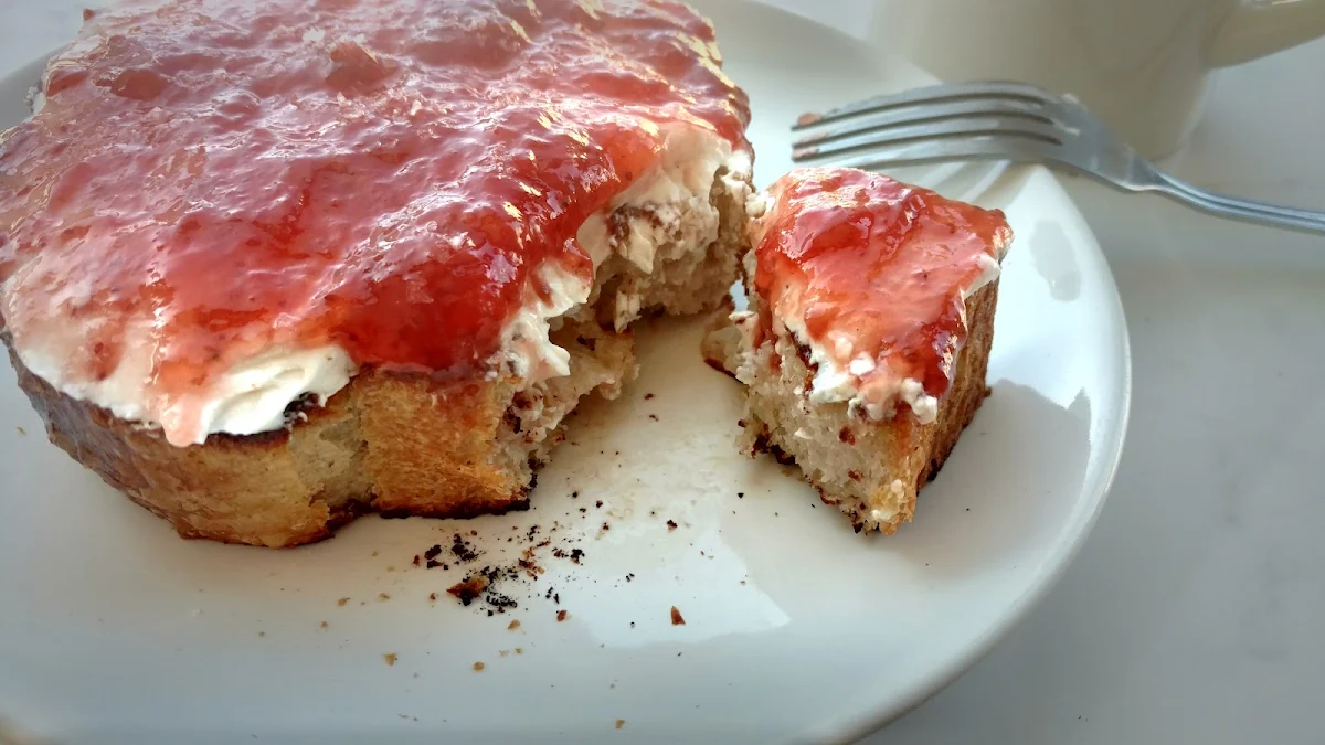 Jam and Cream Cheese Toast
