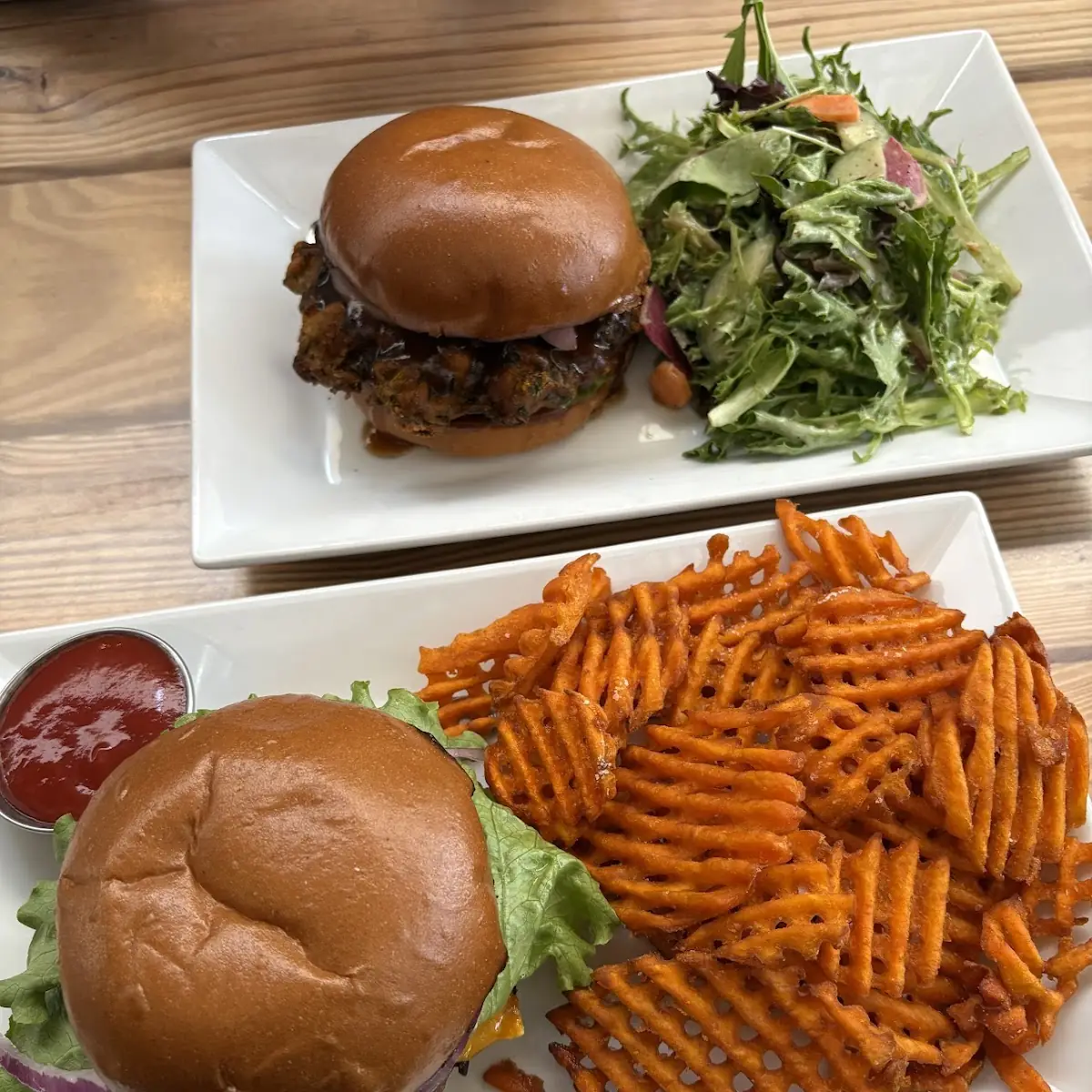 Vegan Burger and Fries