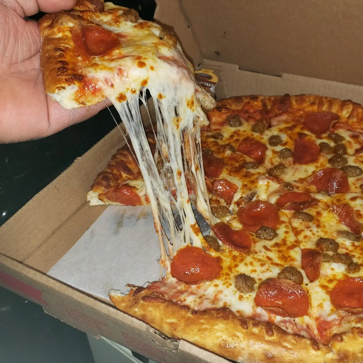 Still Hot Pepperoni & Sausage Pizza
