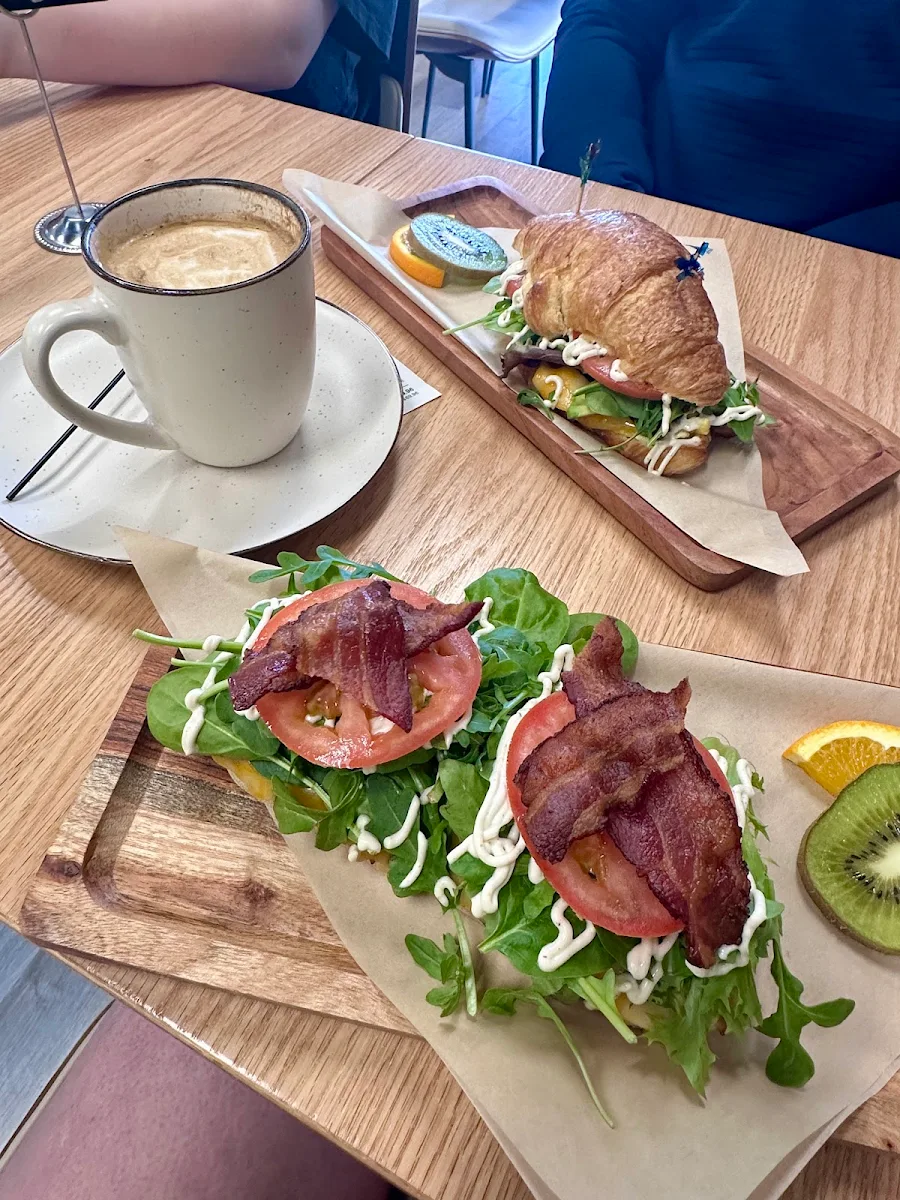 Croissant Breakfast Sandwich and Pastries