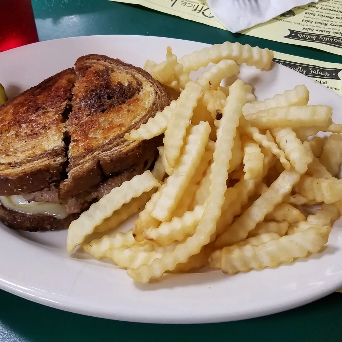 Patty Melt and Fries