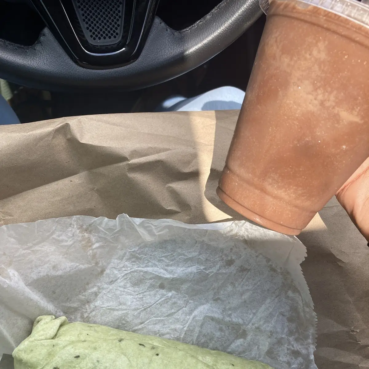 Quinoa Spinach Wrap with Chocolate Shake
