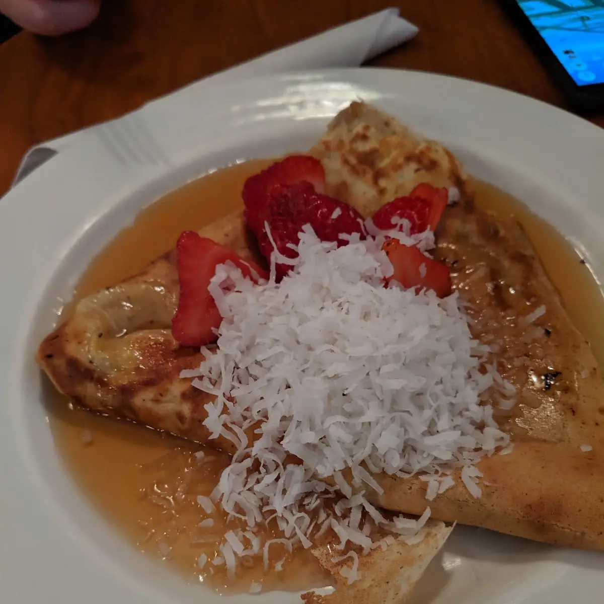Pure Maple Syrup - A Crepe Topped with Pure Maple Syrup