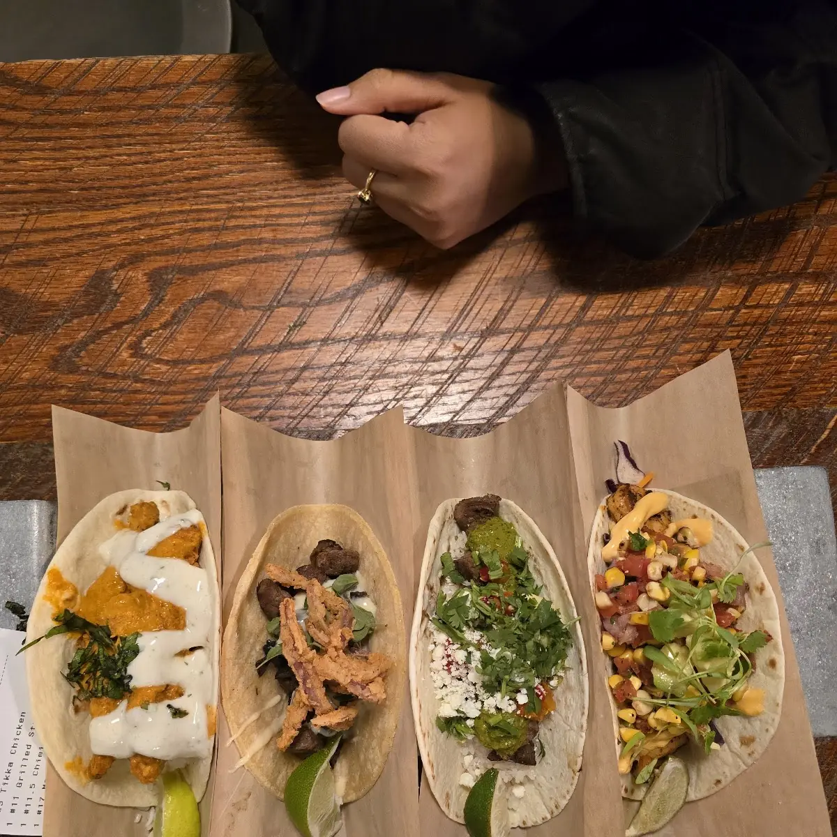 Chips & Queso Brisket Tacos Korean Pork and Fried Rice Tacos