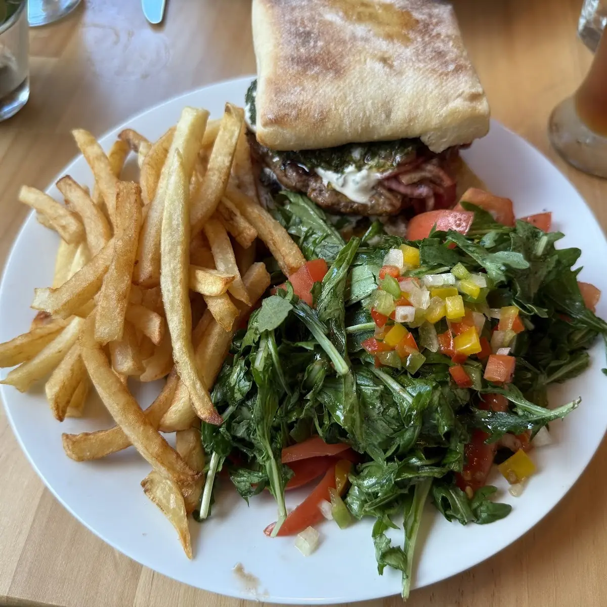 Arugula Salad and Fries