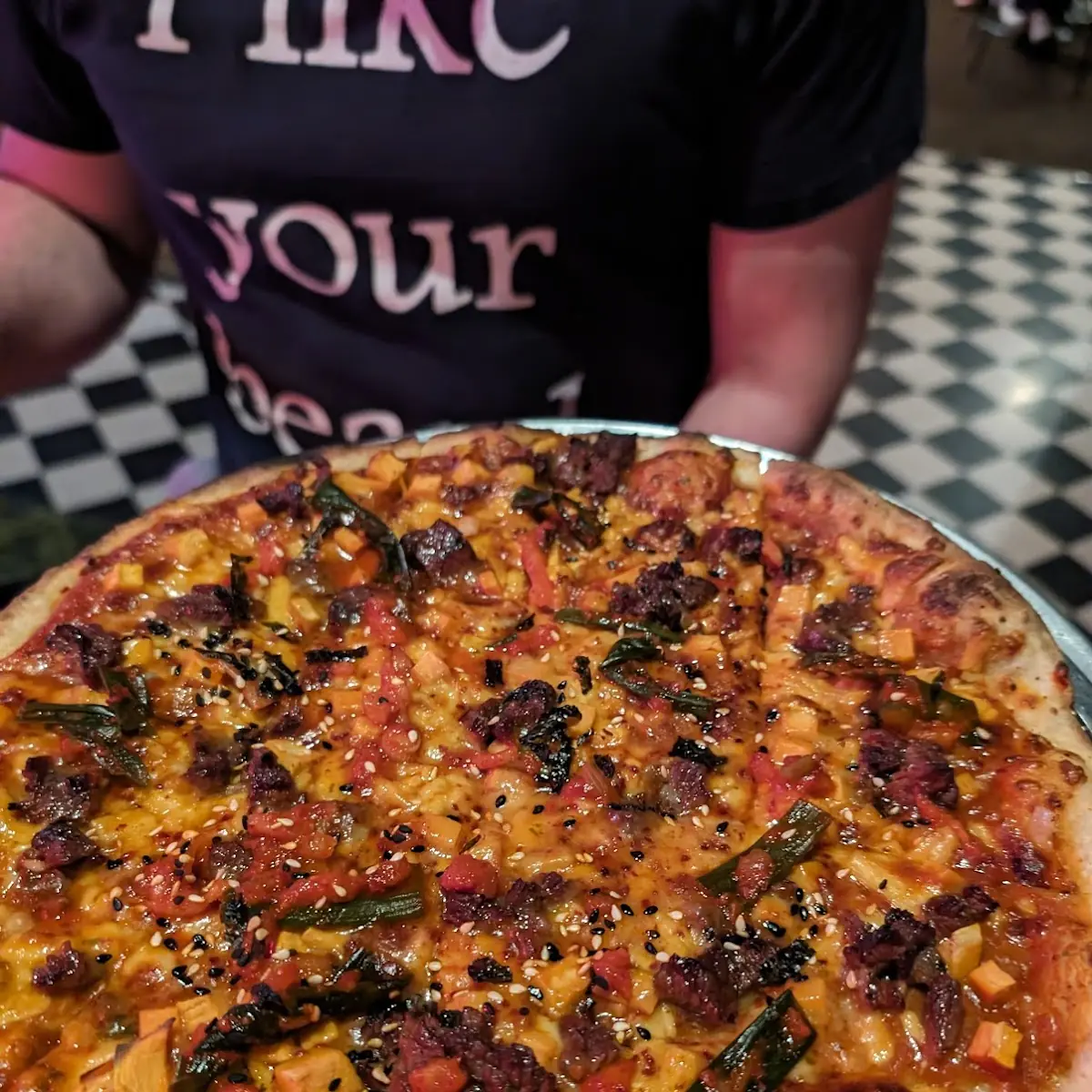 Kimchee and Bulgogi Pizza