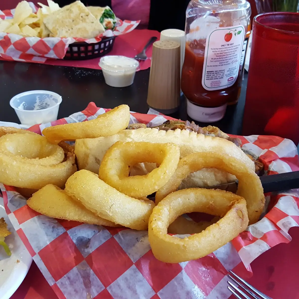 Cheese Steak with Onion Rings