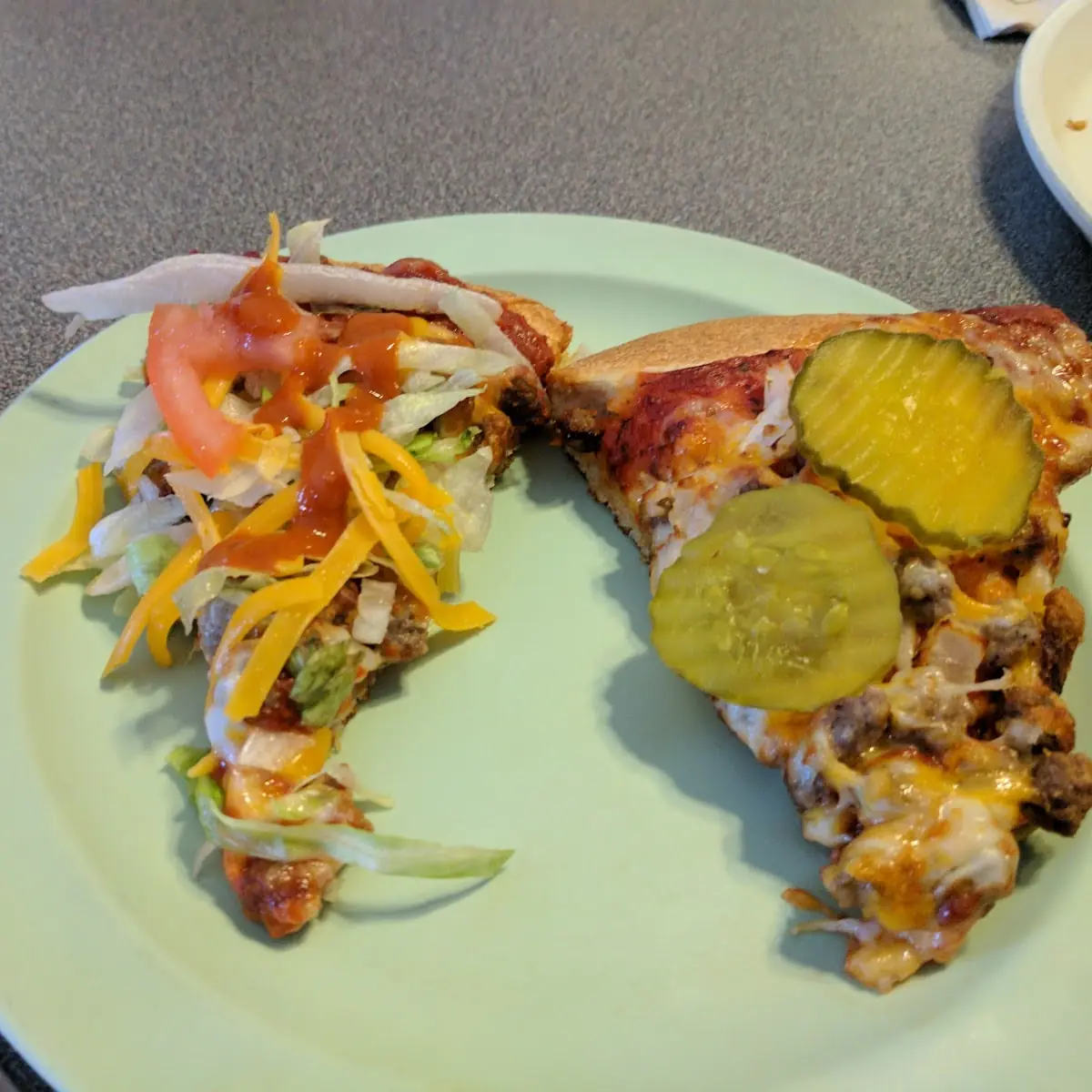 Taco Pizza and Bacon Cheeseburger Pizza