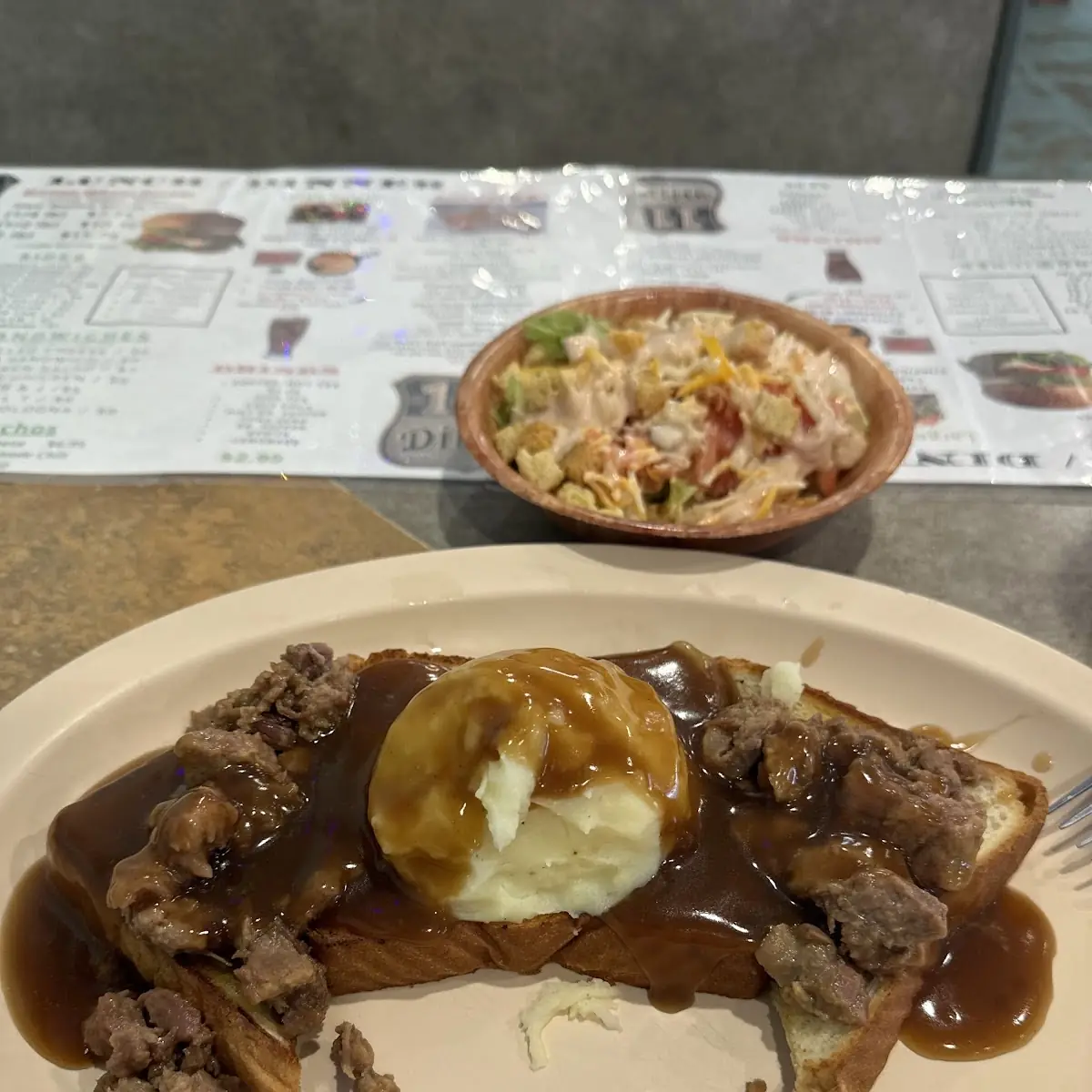 Open Faced Hot Roast Beef Sandwich