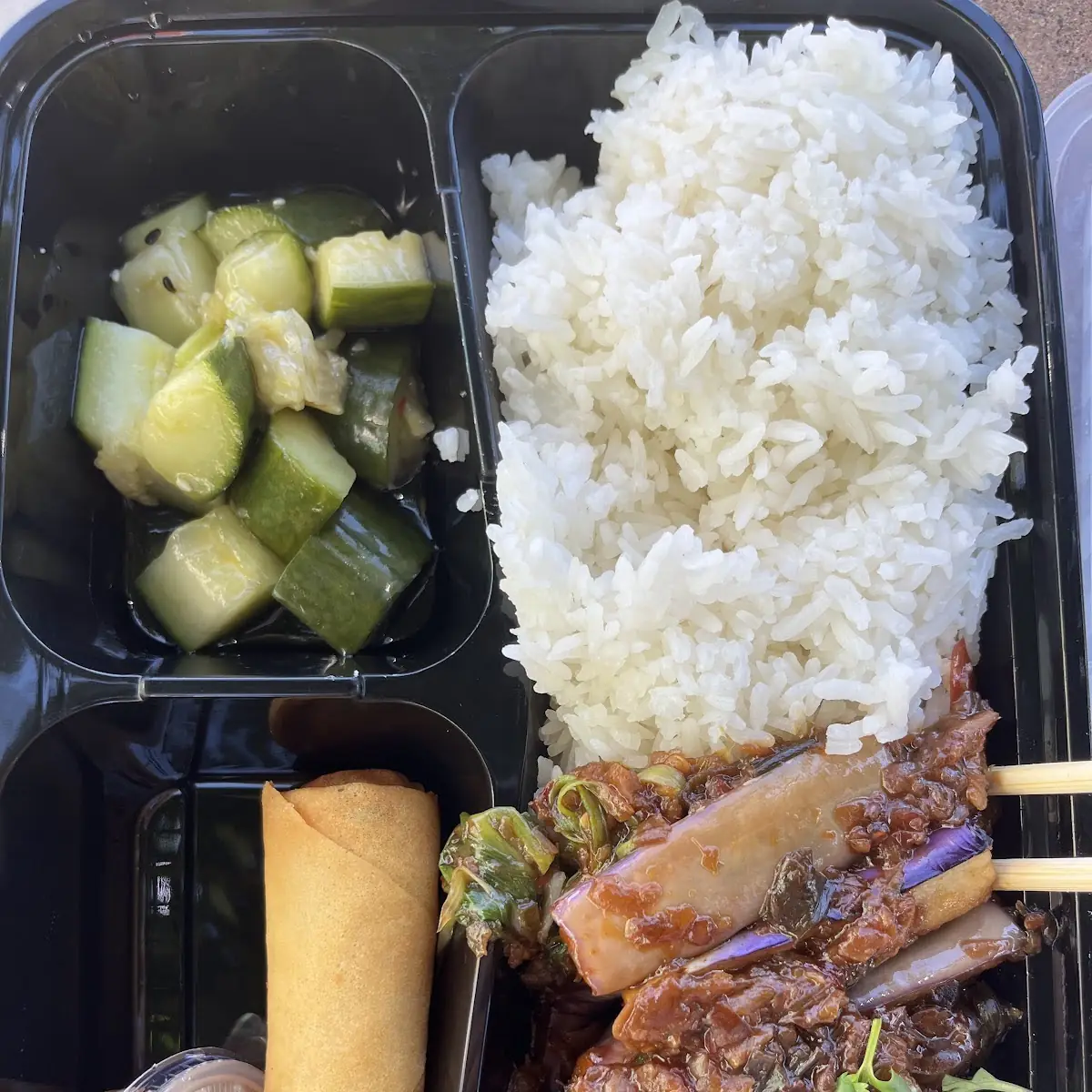 Bento Box Spicy Eggplant
