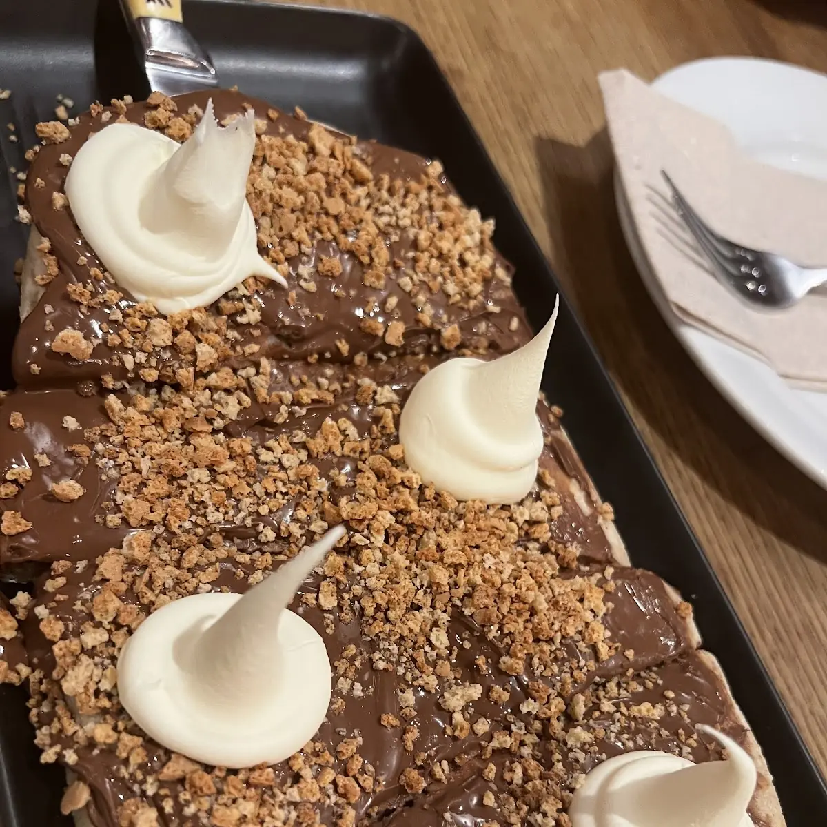 Chocolate Hazelnut Dessert Pizza