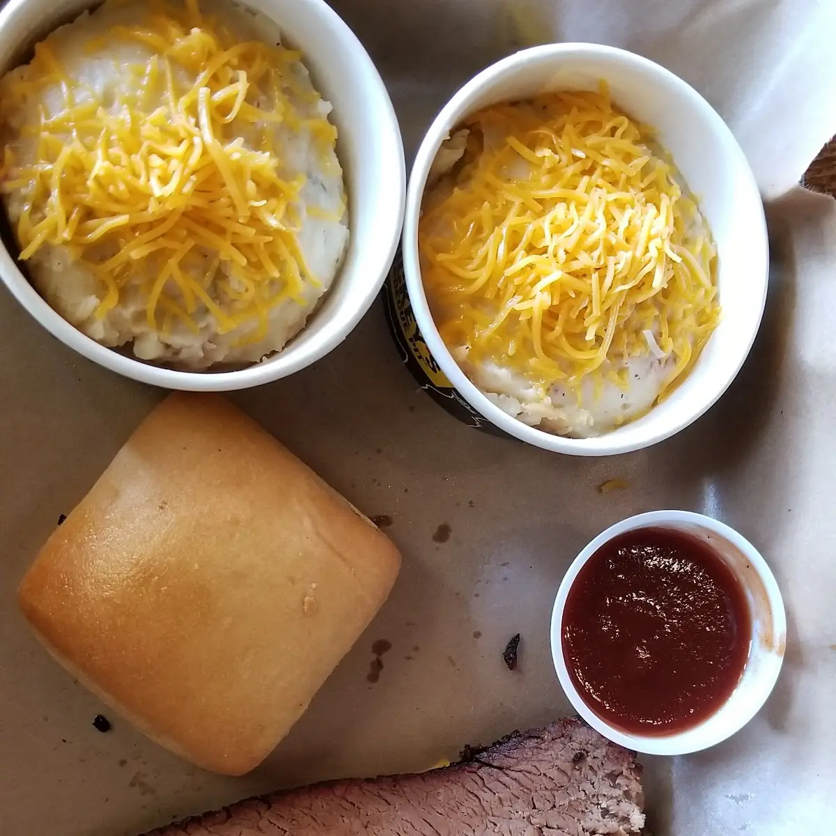 Biff Brisket with Mashed Potatoes