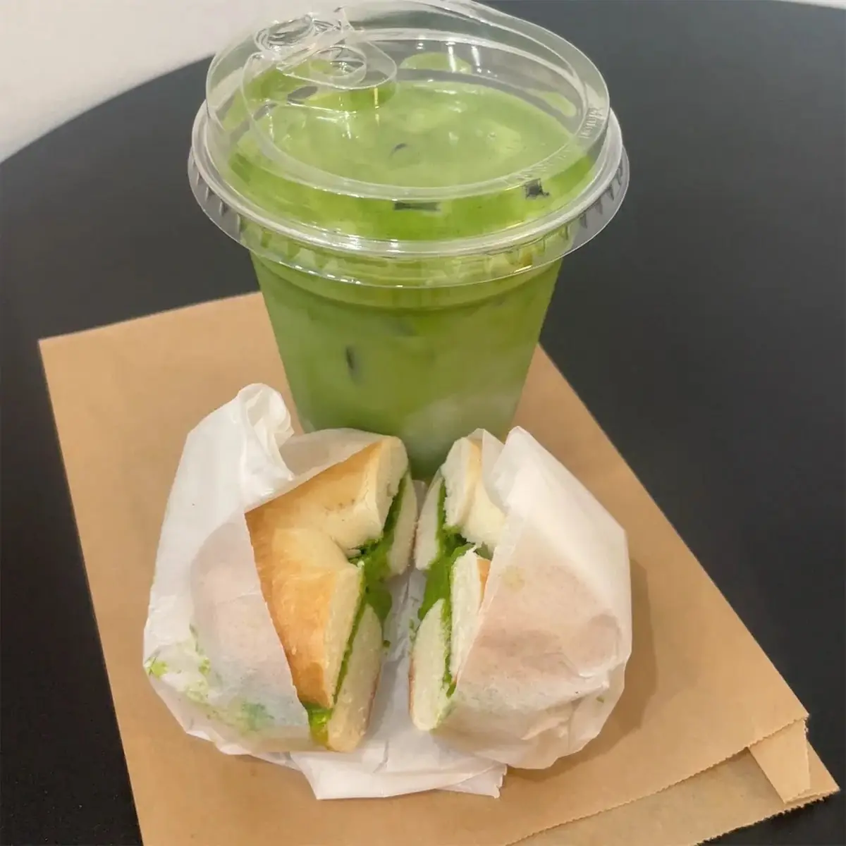 Matcha Cream Cheese Bagel