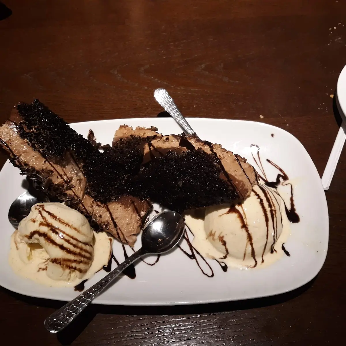 Chocolate Cake with Vanilla Ice Cream