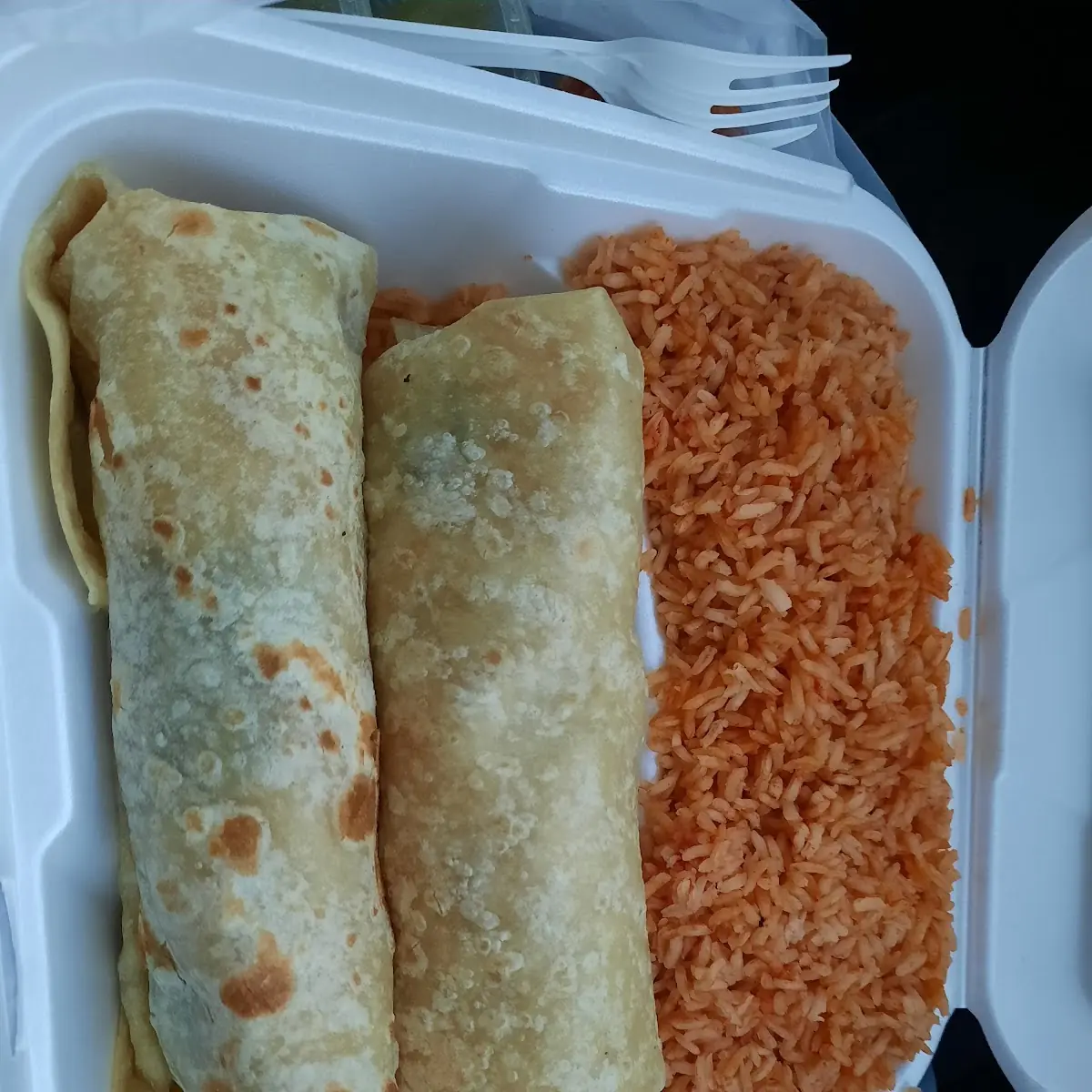 Two Beef Burrito w Rice