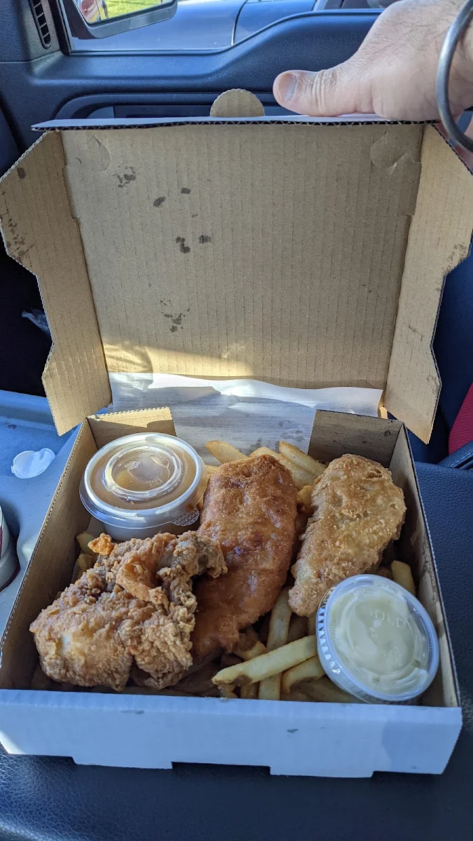 Fried Chicken and Cod