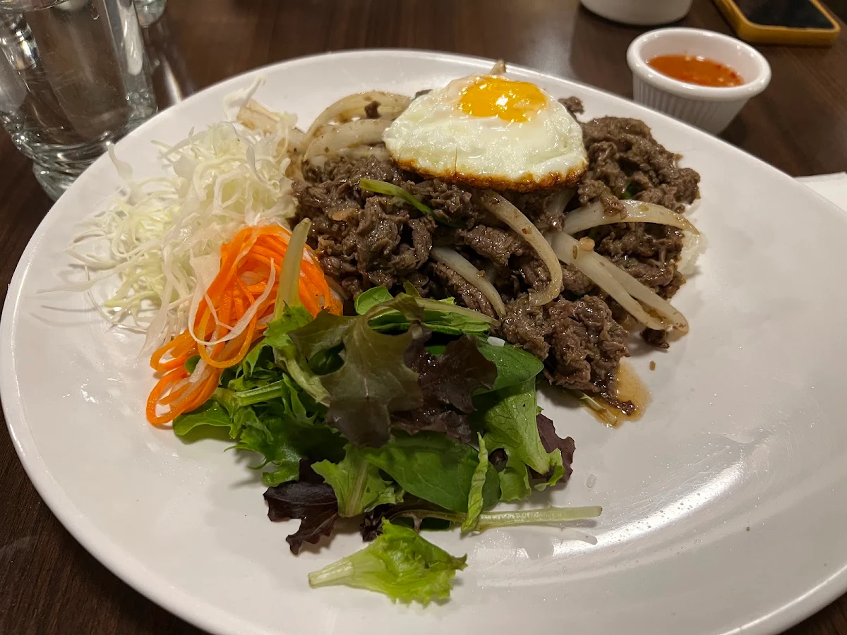 Beef with Rice and Fried Rice