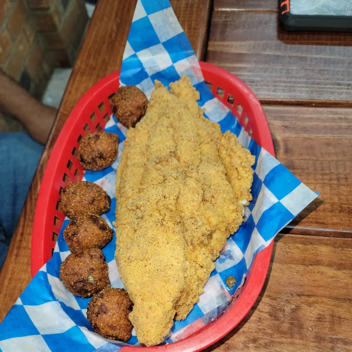 Catfish Dinner with Jalapeno Hush Puppies