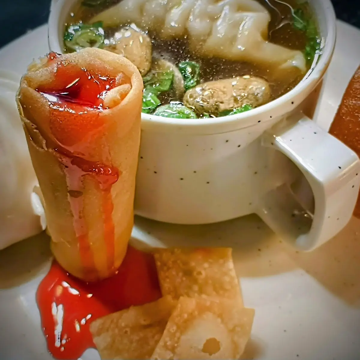 Wonton Soup Egg Roll Pork Bun Sweet Bread