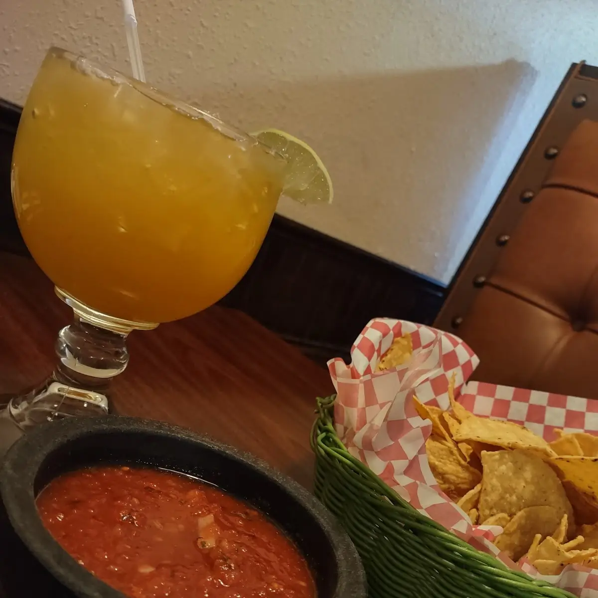 Chips and Salsa with Mango Margarita