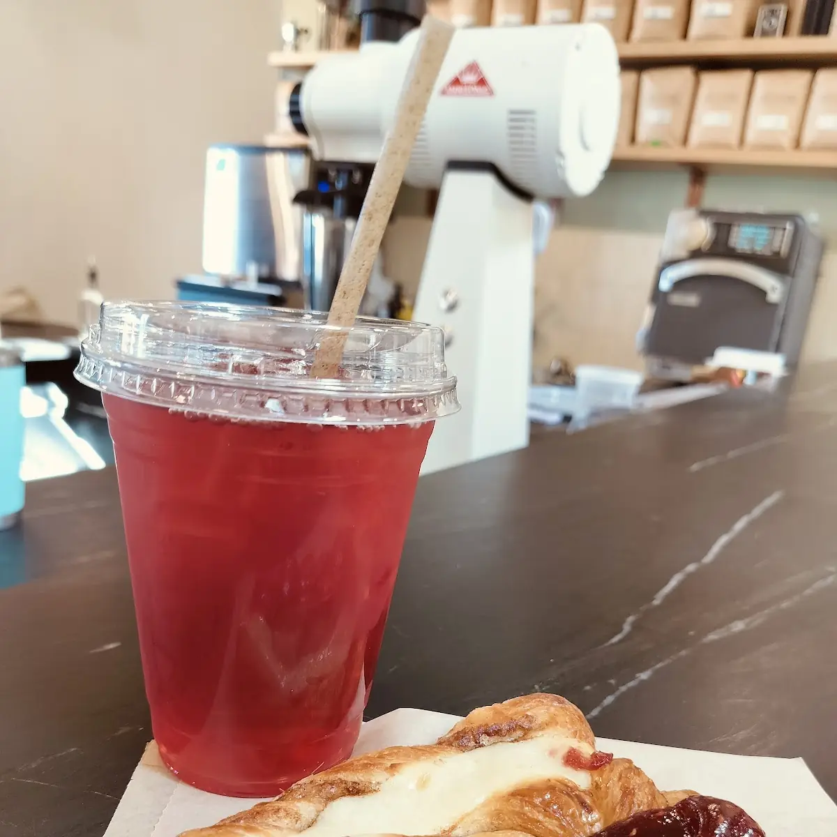 Raspberry Cheese Danish and Blueberry Hibiscus Tea