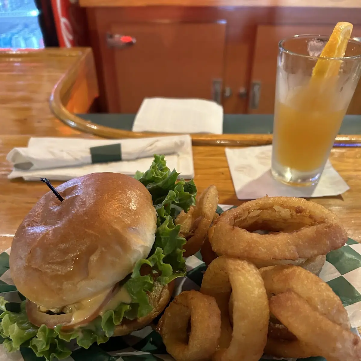 Fish Sandwich and Onion Rings