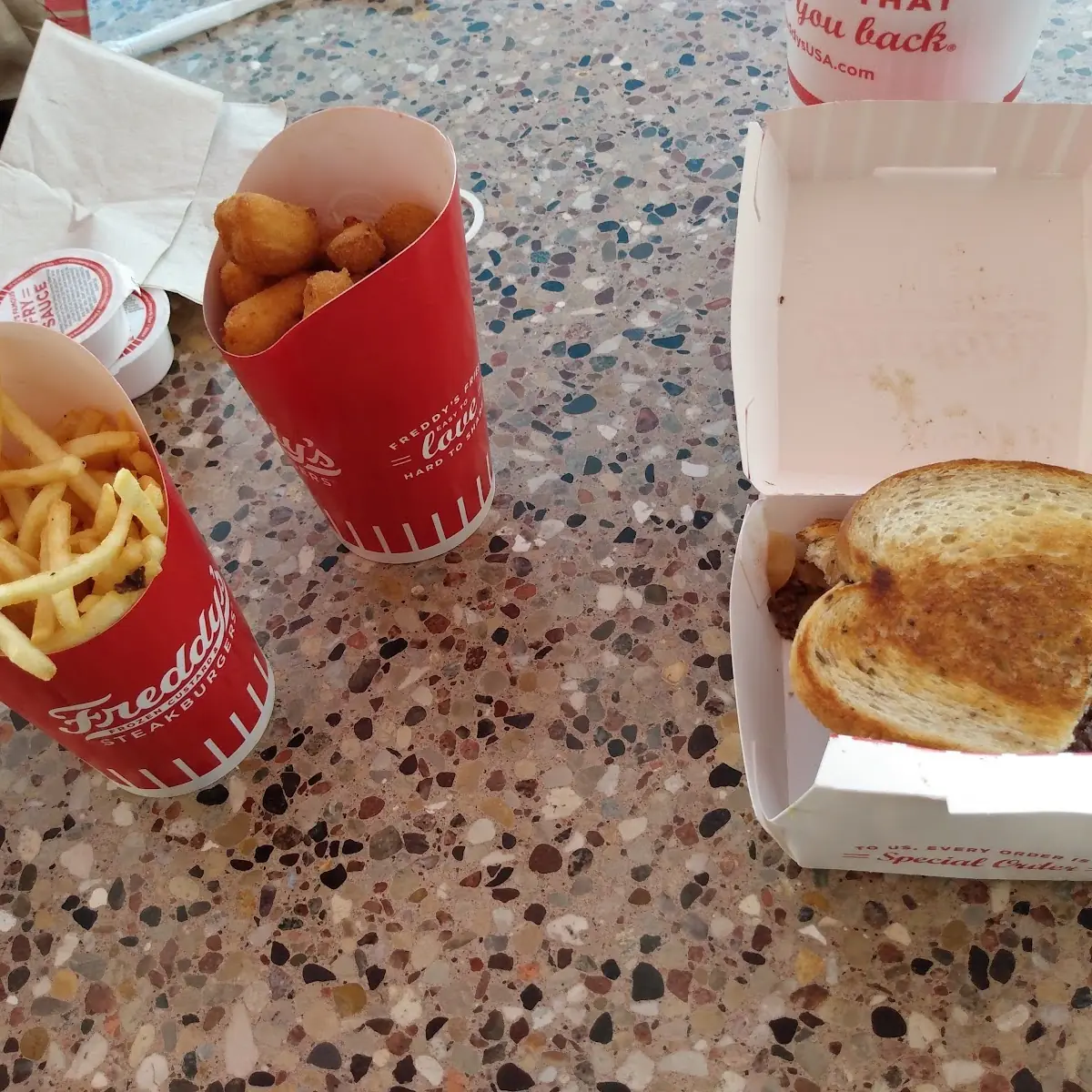 Patty Melt Burger and Fries