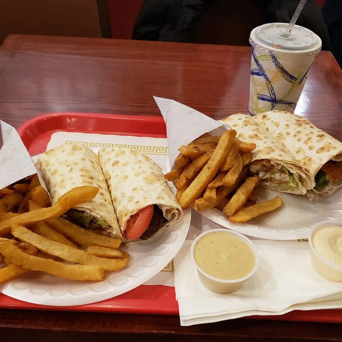 Falafel and Shawarma Sandwich