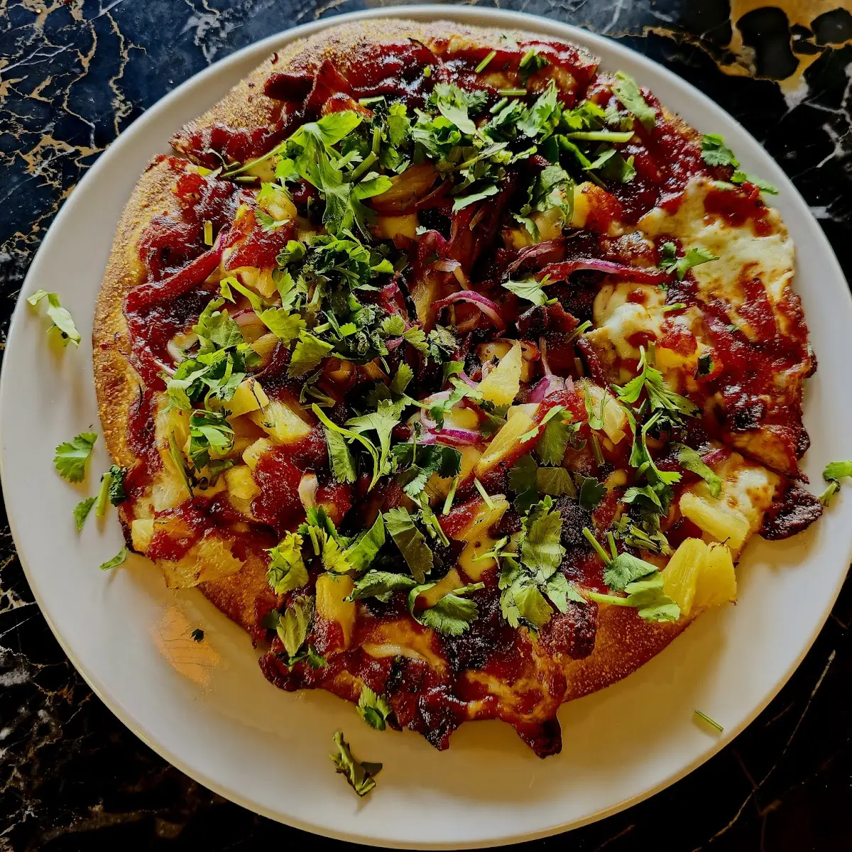 BBQ Chicken Pizza Thin Crust Personal Size