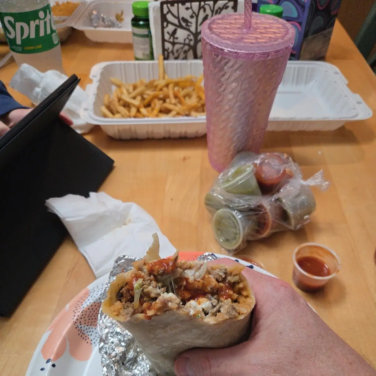 Breakfast machaca burrito