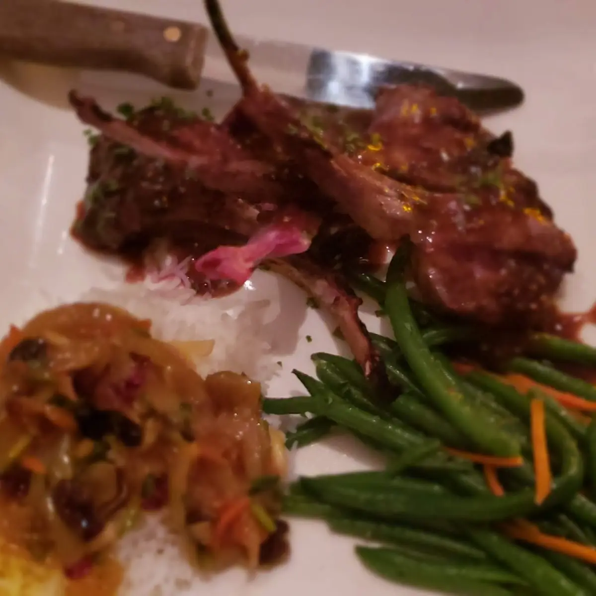 Lamb with Jewelled Rice and Green Beans